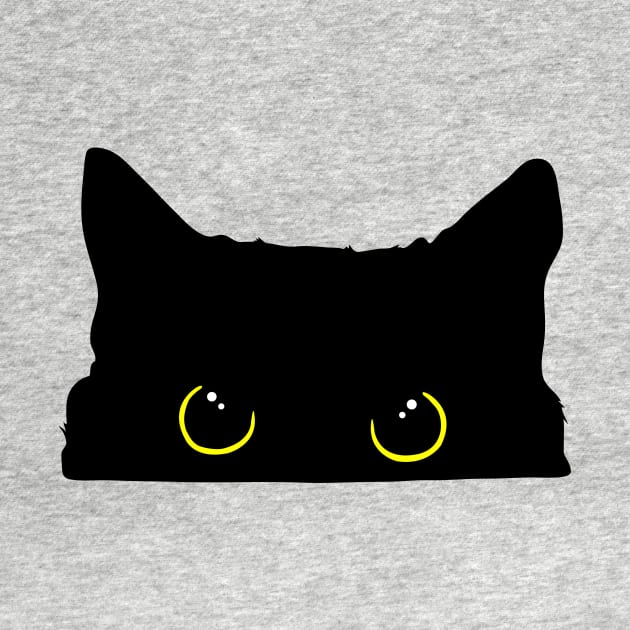 Peeking Black Kitty Cat Silhouette by ACGraphics